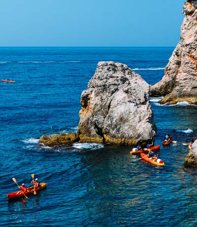 Kayak excursion on yacht charter