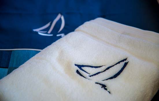 Yacht towel with logo